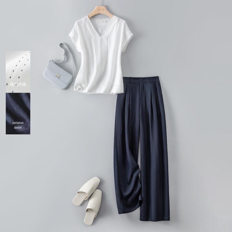 

IHIMI Relaxed V-Neck Sleeveless Long Pant Set S