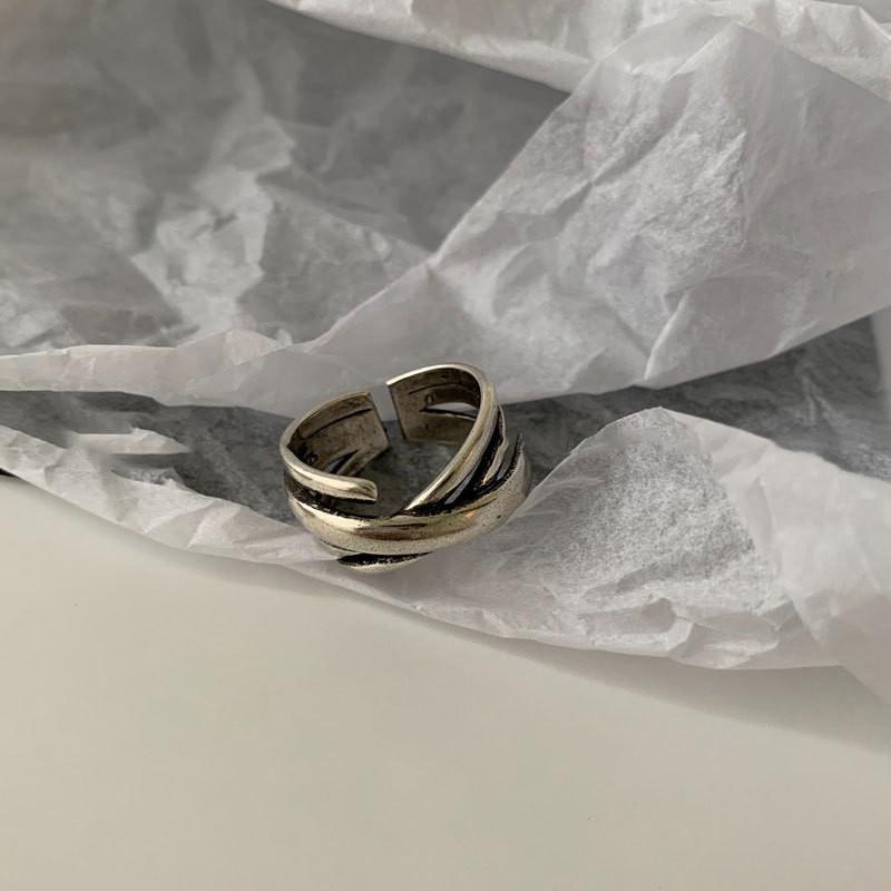 Designed Korean Beautifully Style Smile Face Ring For Women In Irregular Vintage Design Silver