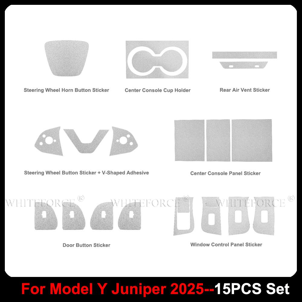 For Tesla Model Y Juniper 2025 Center Console Panel Sticker Center Console Cover Protector Panel Film Button Sticker Accessories