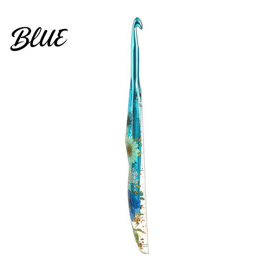 Decorative Crochet Needle Resin Hook for Beginners Crocheting Lovers 2.0mm-8.0mm Ergonomic Smooth Surface with Long Floral Handle Blankets,