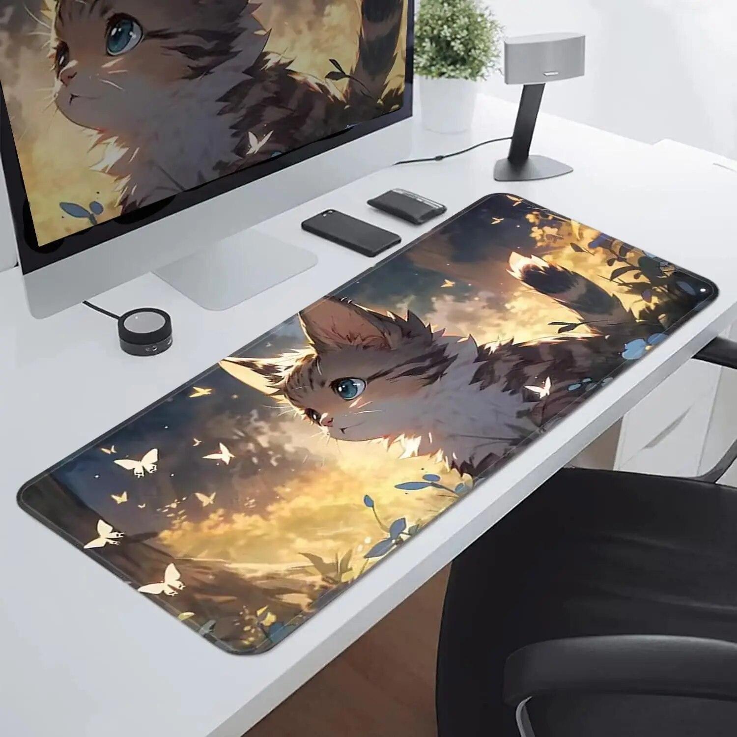 

Очень большой аниме коврик для мыши с котом, мультяшная милая кошачья голова, крутой дизайн, настольный коврик для мыши, ноутбук, компьютер, игровая клавиатура, настольный коврик TU-510(600x300x2mm)