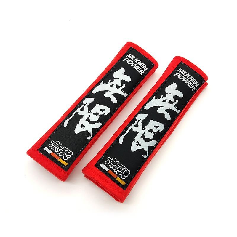 

2pcs Car seat belt leather Shoulder Protector Safety Belt For Honda Mugen Power Civic Type Accord CRV HRC Jazz CBR VTEC VFR Pilo