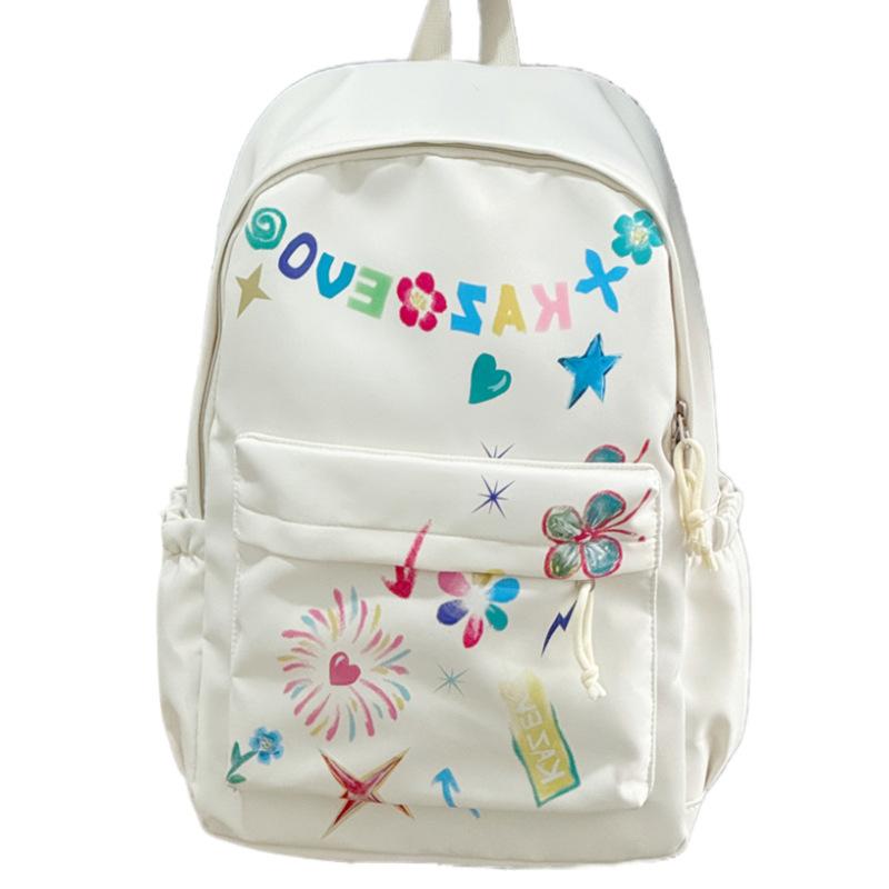Schoolbag new Korean version Mori graffiti backpack large capacity junior high school student schoolbag fashion campus leisure Harajuku backpack