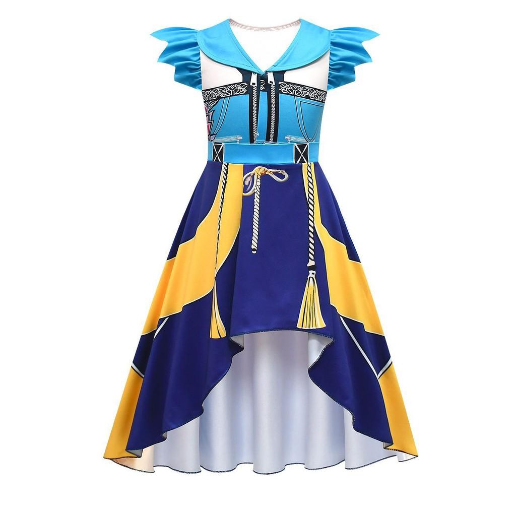 Kids Girls Anime Cartoon POP Singer Super Star Rumi Mira Zoey Printed Pleat Ruffle Dress Bag Set Halloween Cosplay Costumes