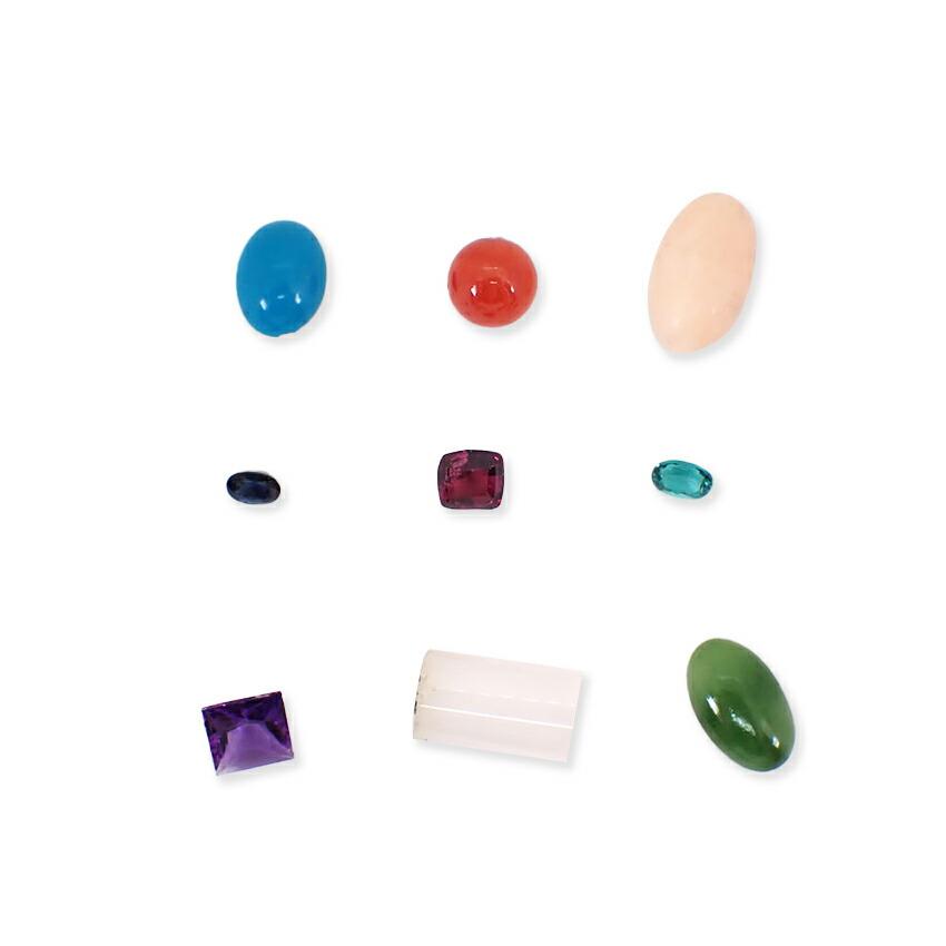 

[Used] Loose turquoise, amethyst, sapphire, coral, pink coral, garnet, rose quartz, etc. / g531-25