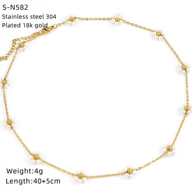 Halskette aus Edelstahl mit glasierten Perlen und Kristallen, süße türkisfarbene Natursteinkette, Persönlichkeit, hochwertige Schlüsselbeinkette