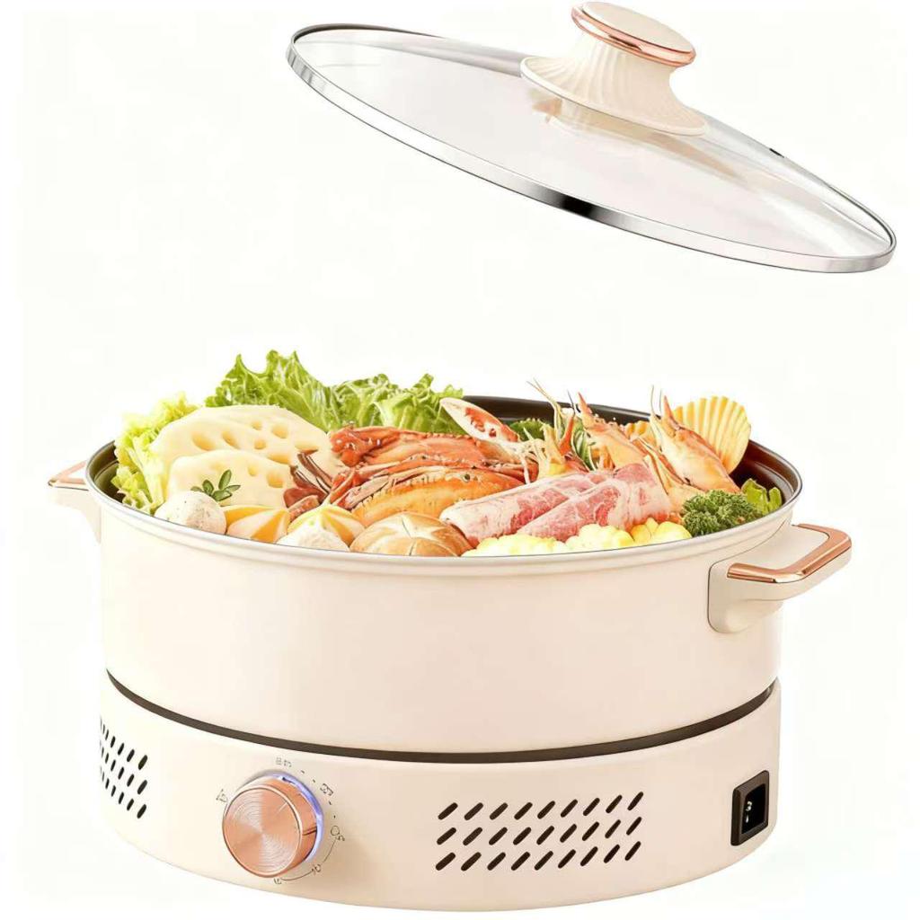 Multifunktionaler Elektro-Hot Pot und Grill mit großer Kapazität zum Shabu-Shabu-Kochen