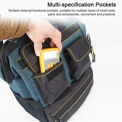 Wide Mouth Tool Tote Bag Muti Purpose Tool Organiser with Multiple Pockets Adjustable Shoulder Straps and PE