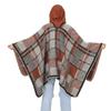 Acrylic Split Shawl Women'S Fashion Thickened Hat Cape Plaid Scarf