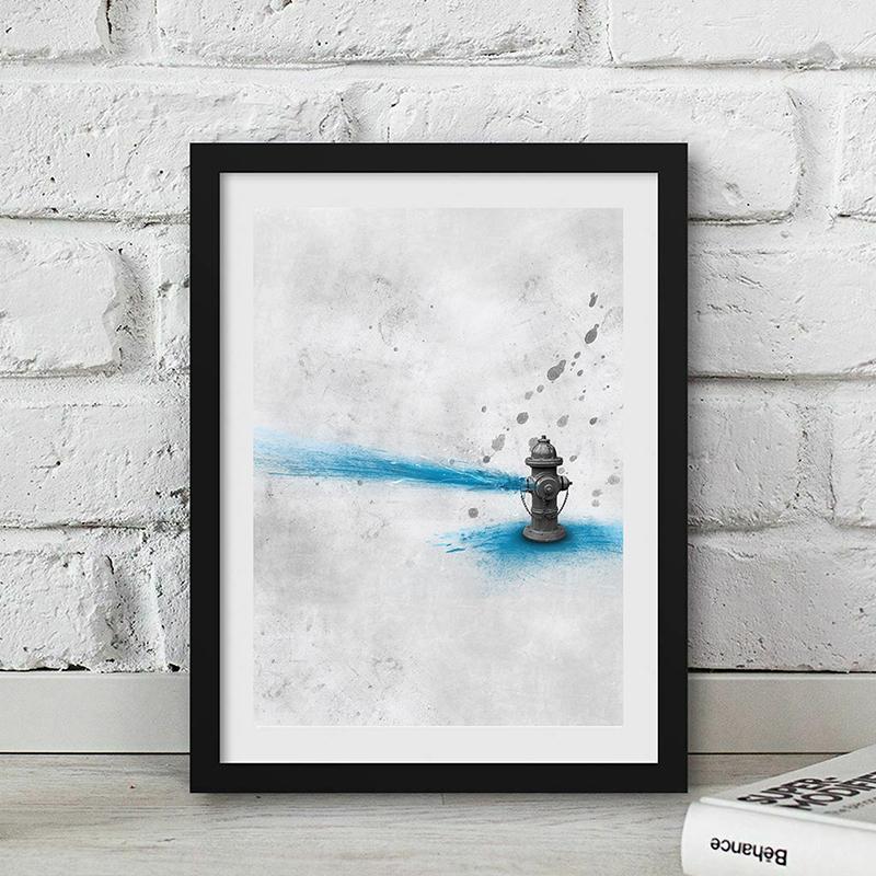 WCIC новая современная синяя простая серия декоративная картина с изображением дерева, художественная ткань, домашний фон, украшение на стену, подвесная картина 15cm*21cm