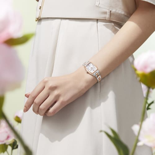 Seiko Watch Lucia Grow SSVW230 Women's Silver and Pink Gold