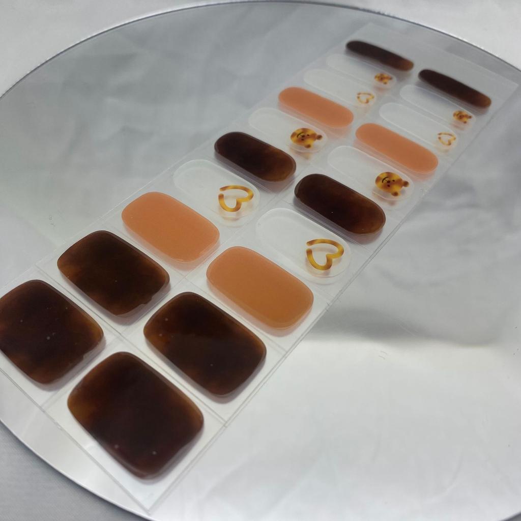 Gel Manicure Stickers, Baking Lamp Curing Phototherapy Nail Stickers Store New Product, Light Hardening, 20 Finger Full Stickers