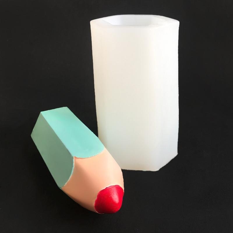 Pen Shaped Silicone Pillar Candle Molds for Epoxy Resin Making Candle Soap Chocolate Fondant Molds for Candy Cake Baking