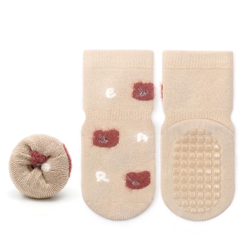 Kids Winter Thicken Socks Baby Skidproof Floor Socks Boy Girls Cartoon Cotton Terry Warm Non-Slip Newborn Tube Socks
