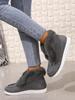 Women's Plus Size Fur-Lined Snow Boots - Cross-Border Winter Style, Short Tube, Thick Furry Cotton Warm Lining