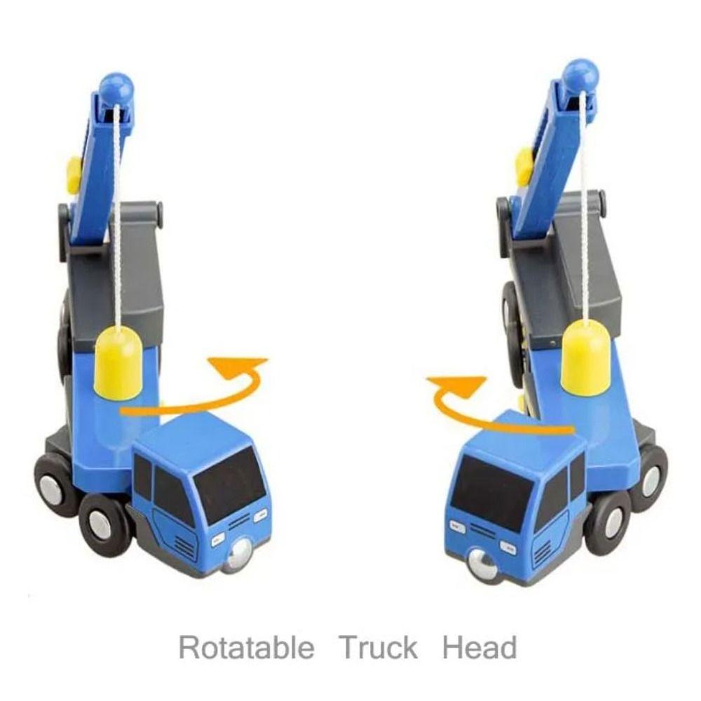 Inertial Sliding Lifting Truck Toy Vehicle Toys Wood Train Track Toy Crane Car Model  Boys Girls