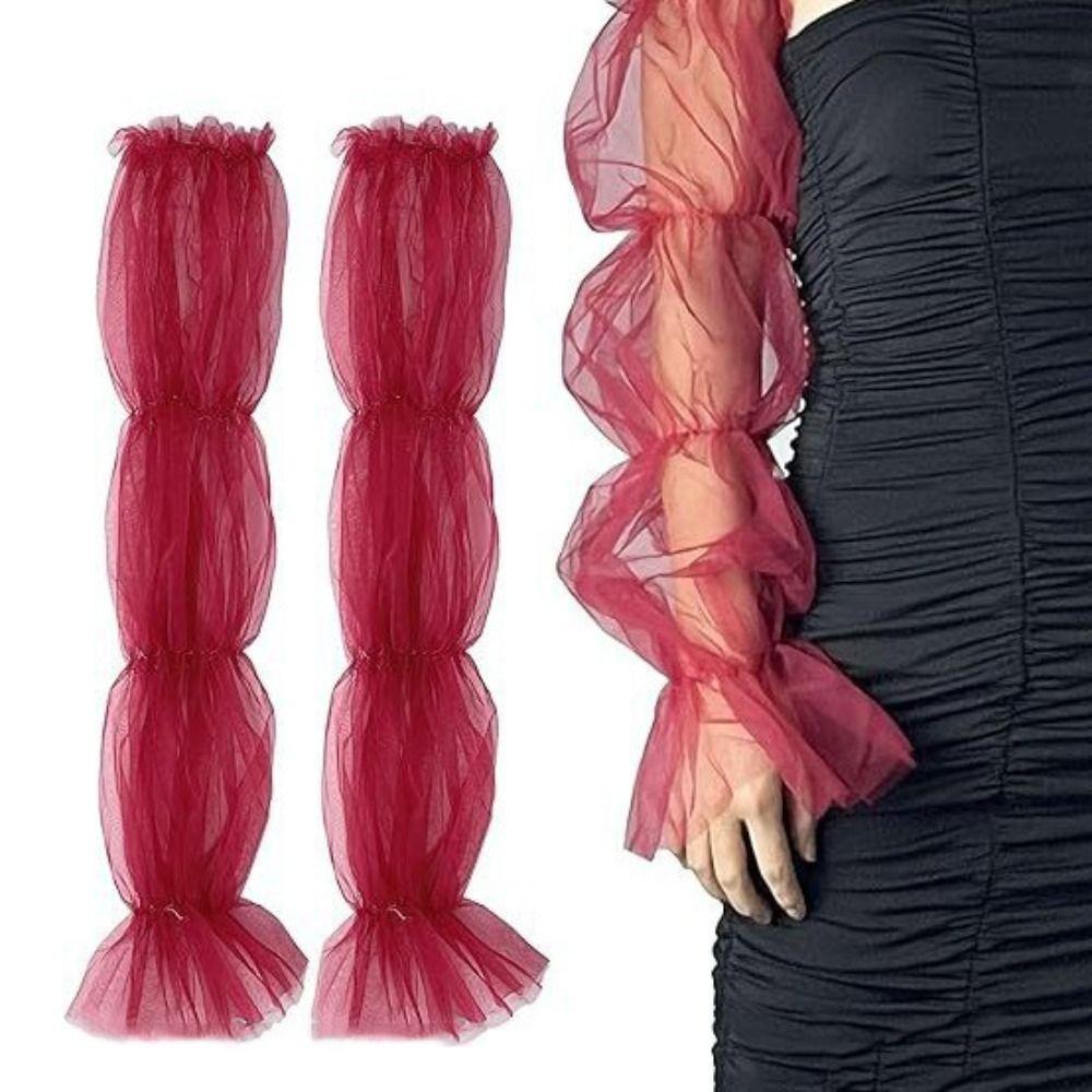 Lace Mesh Wedding Arm Sleeves Bubble Sleeves Party Sleeves Decor Bubble Sleeves Birthday Photo