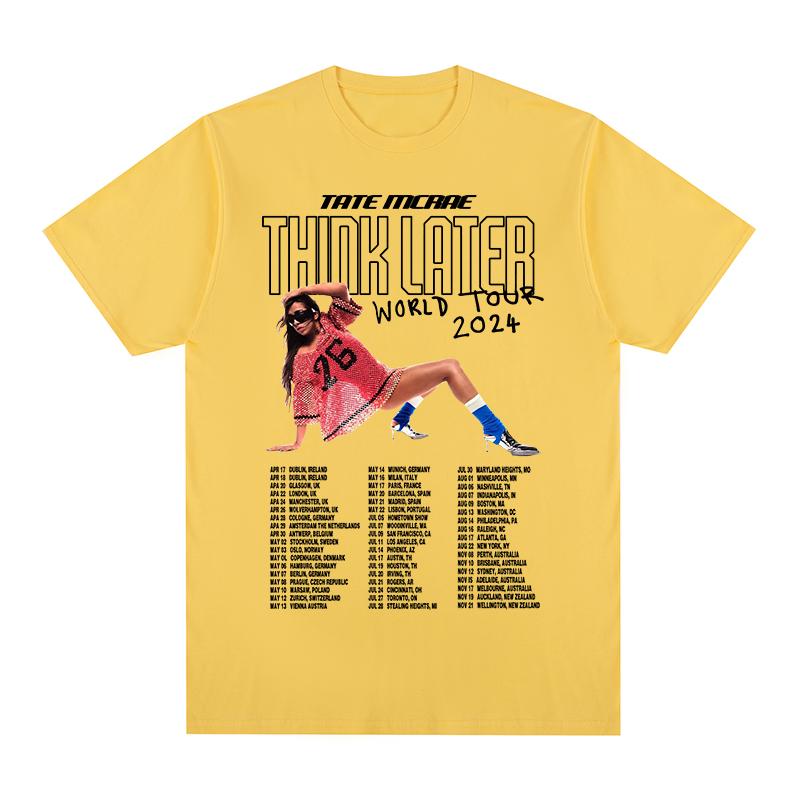 Tate McRae think later Greedy Vintage tshirt Album Tour Harajuku Streetwear Cotton Unisex T shirt New TEE TSHIRT Womens tops