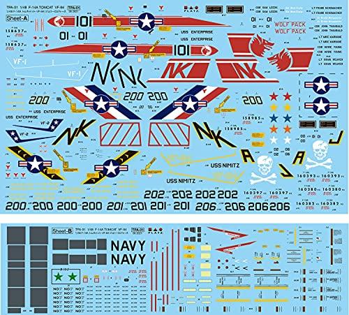 Platz/Italeri 1/48 Scale Aircraft Series U.S. Navy F-14A Tomcat Jolly Rogers (1970s VF-1, VF-2, VF-84) Plastic Model Kit TPA-01