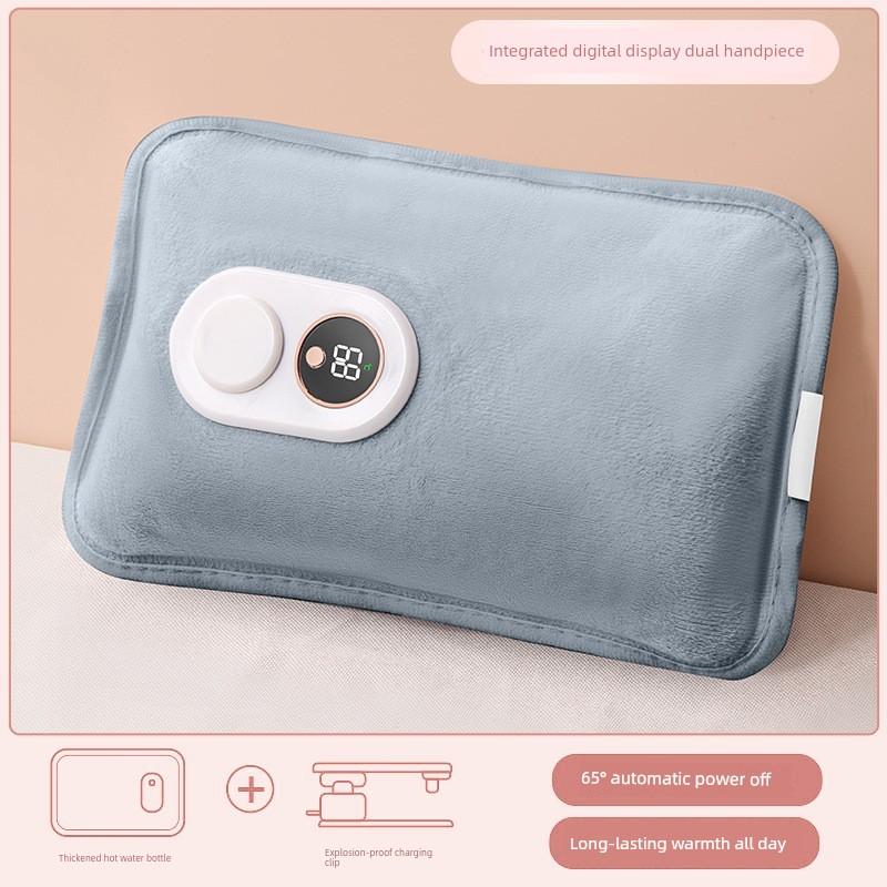Rechargeable Explosion-Proof Hot Water Bottle, Electric Heating Pad for Bed, Cute Plush Hand Warmer for Women, Warming Gadget