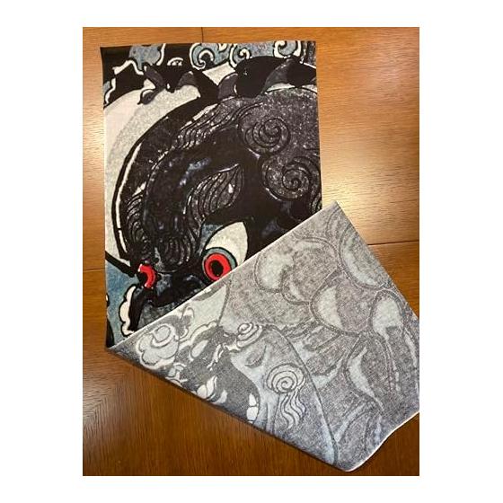 Tsukioka Yoshitoshi's "Lu Zhishen Drunkenly Smashes the Vajra God of Mount Wutai" Large Tenugui (Japanese Hand Towel) - Approx. 90cm x 35cm, Made in