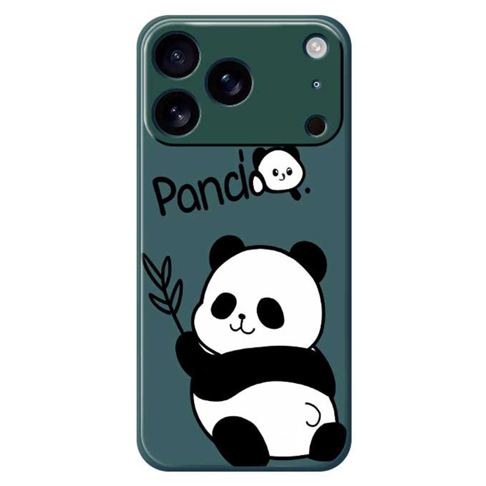 For iPhone 17 Pro Case Panda Pattern Printing Straight Edge TPU Phone Back Cover