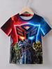 Boys Transformers Bumblebee Optimus Prime All Over Print T Shirt Children Casual Short Sleeve Tops