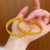 Bracciale Intrecciato a Torsione con Filo d'Oro Stile Xiaohongshu - Temperamento Versatile da Donna