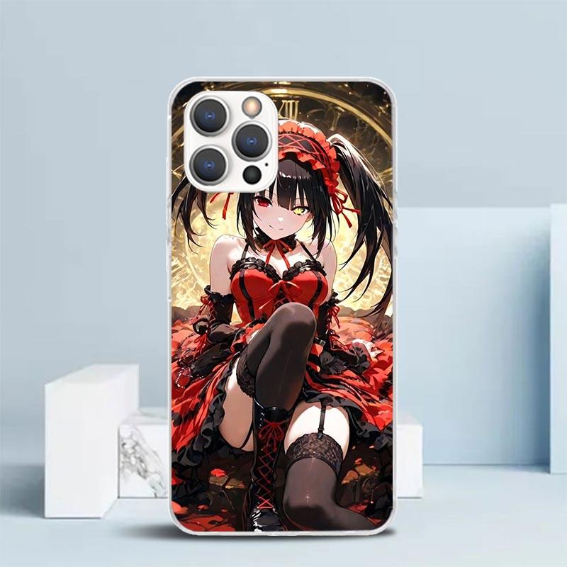 Date A Live Tokisaki Kurumi Soft Cover for iPhone 16 17 Air 15 14 Pro Max 16E Phone Case 13 Mini 12 11 7 SE 8 Print Pattern Fit
