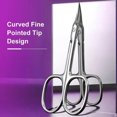 Russian Curved Tip Manicure Cuticle Scissors Professional Stainless Steel Nail Cartilage Scissors Cutter Nail Cuticle Nippers