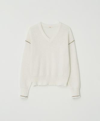 THERYE Stitch V-Neck Knit(Ivory)