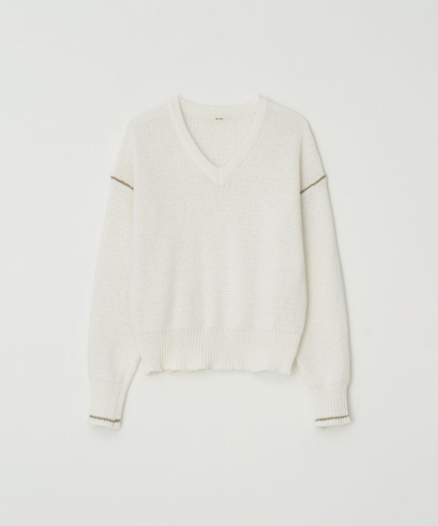 THERYE Stitch V-Neck Knit(Ivory)