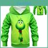 Adorable Kids Grinch Costume Hoodie Pullover For Festive Halloween Celebrations