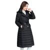 New Lightweight Down Jacket Long of Slim Middle-aged Ladies Hooded Jacket