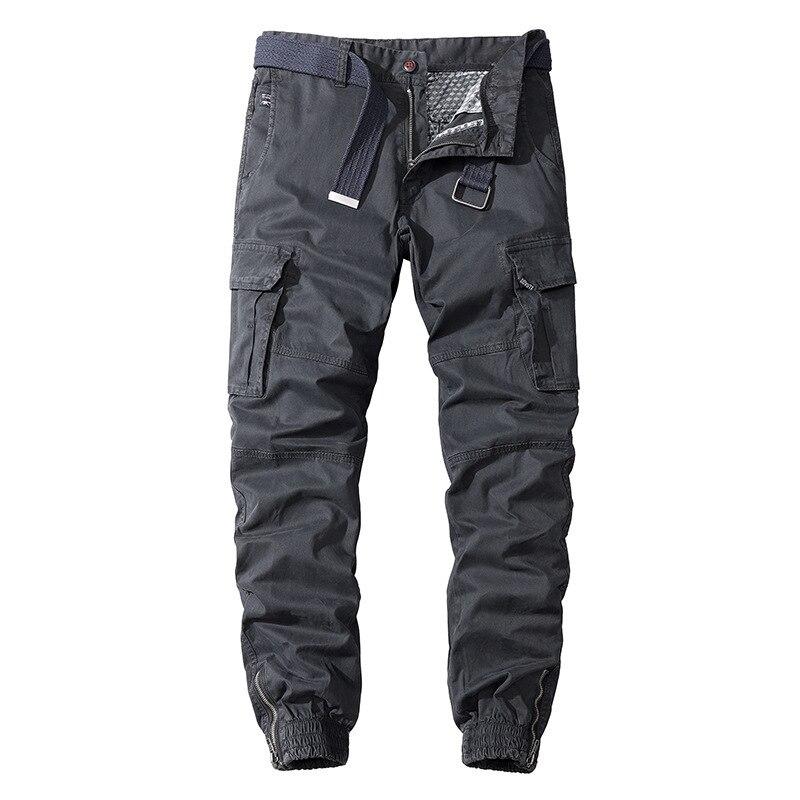 Men Casual Cotton Cargo Pants Elastic Outdoor Hiking Trekking Tactical Sweatpants Male Military Multi-Pocket Combat Trousers