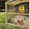 Vintage Metal Sign - Beware of Chickens Crossing, Rustic Yellow Black Tin Plaque, Waterproof 2D Wall Decor