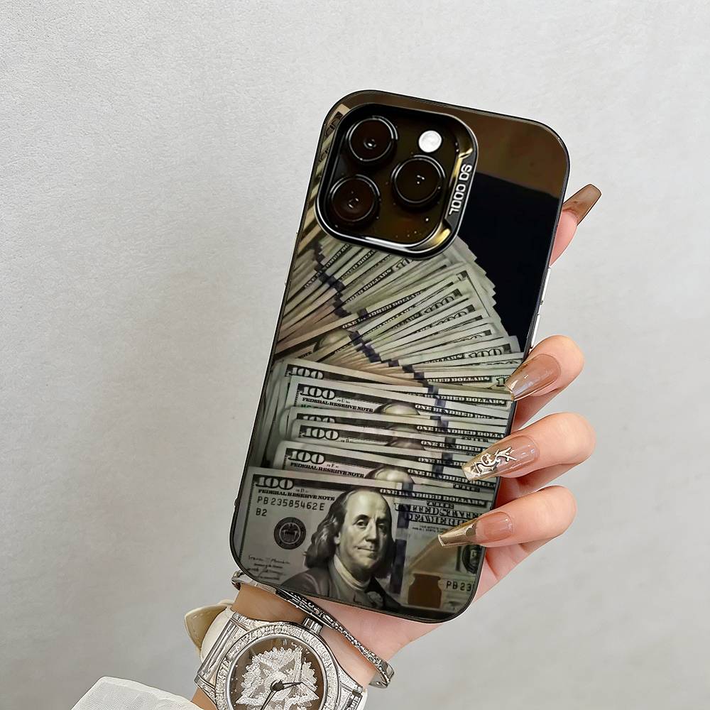 Financial freedom  Phone Case For iPhone 17,16,15,14,13,12,11 Plus,Pro Max,XS,Colored Silver Plated Inside Cover
