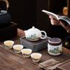 White porcelain tea set, suet jade Xishi pot, kung fu tea set, high-end gift box, business companion gift for customers