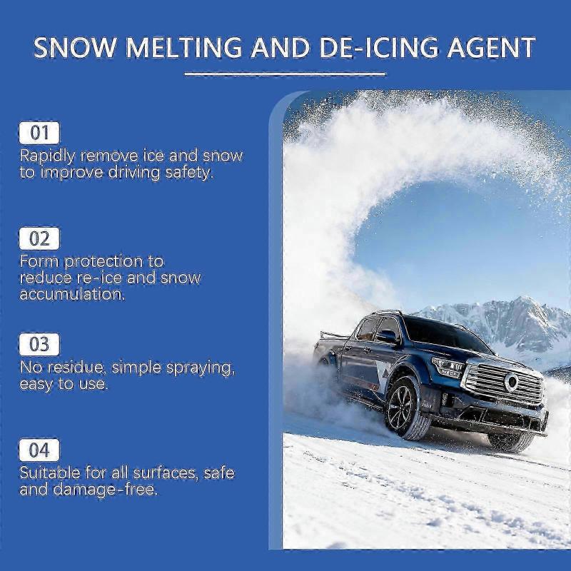 1-3x De Icer Melting Snow-Melting Agent Winter Car Glass Fast Ice Melting Snow-Melting Agent Front Windshield Window Snow-Proof Agent