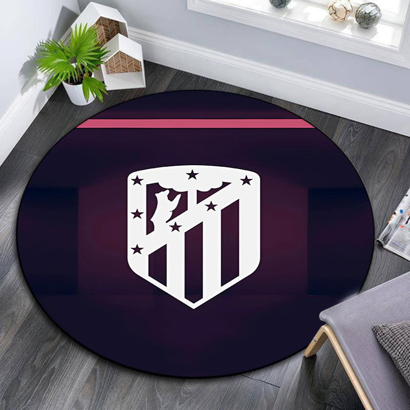 Club Atletico de Madrid2 Round Area Rug,Carpet Rug for Living Room Bedroom Sofa Playroom Decor,Non-slip Floor Mat
