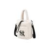MLB New York Yankees Fleece Leather Bucket Bag Women Handbags White 32BGDE011-50I