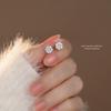 Snowflake Zircon Stud Earrings Women's Light Luxury Versatile Ear Hole Earrings Niche Design Jewelry