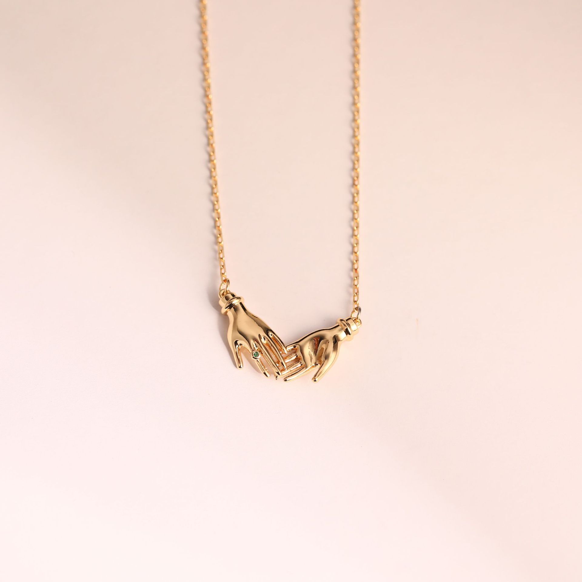 High Color Retention Double-Sided Wearable Palm Eye Devil S Eye Necklace Clavicle Chain Gold-Plated Necklace Color Retention