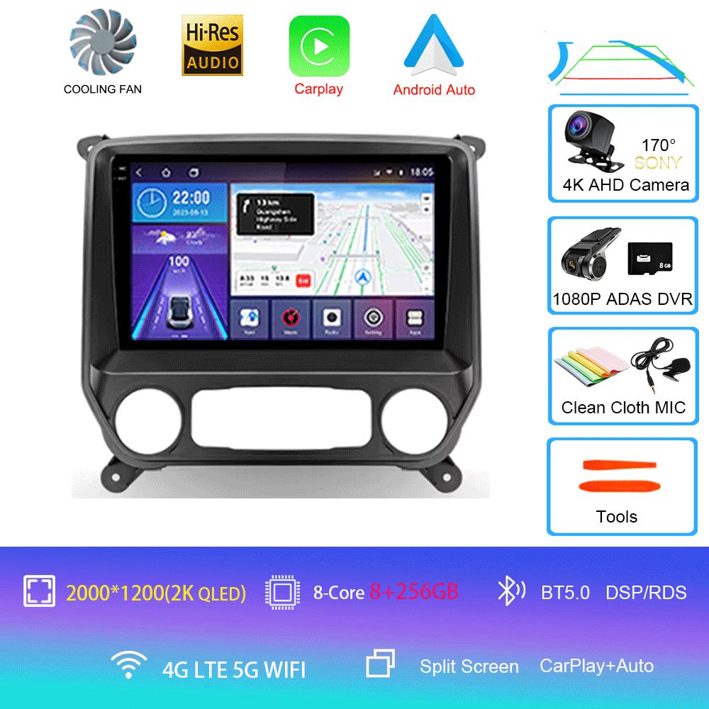 For Chevrolet Silverado 3 GMTK2 2014 2015 2016 2017 2018 Car Radio Android 14 Carplay Auto Multimedia Autoradio Stereo Head Unit