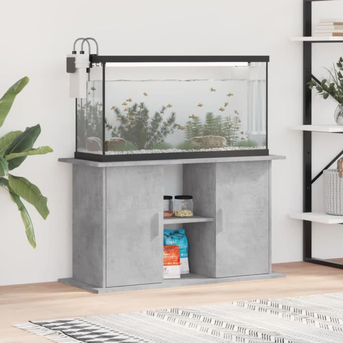 VidaXL Support pour aquarium gris béton 101x41x58 cm bois d'ingénierie 833611