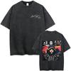 Vintage Gewaschen The Weeknd Starboy Album Grafik T-Shirt Herren Damen Hip Hop Mode Popmusik T-Shirts Männlich Lässig Baumwoll-T-Shirts