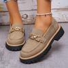 New Casual, Matte, Thick-soled Loafers for Women In Large Size Retro Single Shoes