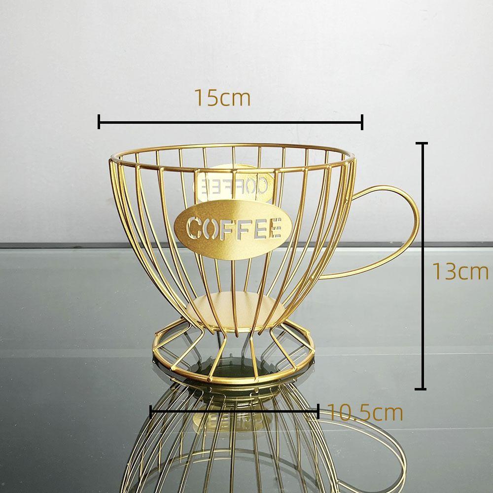 Metal Wire Coffee Capsule Holder Large Capacity Fruit Snack Storage Rack K Cup Organizer  Bar