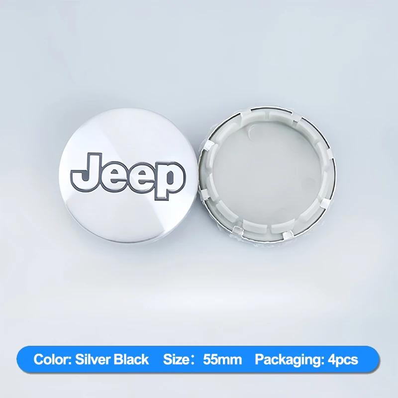 Per Jeep 4 Pezzi Coprimozzo Ruota Pneumatico Auto Set Decorazione Emblema Con Dimensioni 55MM 63MM Per Jeep Wrangler Grand Cherokee Aveng