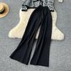 Autumn Winter Vintage Designer Print Knitted Sweater Pant 3 Piece Set Women Tracksuit Long Sleeve Cardigans Vest Ankle Length Trousers Outfits